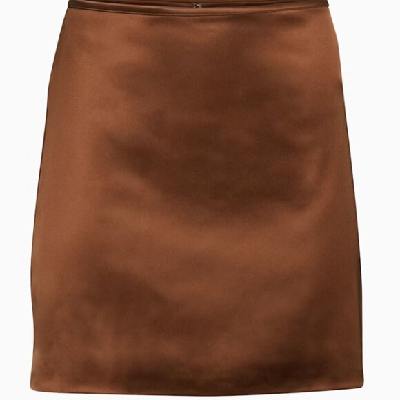 Aritzia - Wilfred Tavern Satin Skirt Size 2 (in Cognac) - Picture 1 of 5